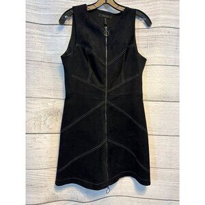 BCBGMaxAzria Alaina Midi Faux Sueded Zipper Dress Size 8